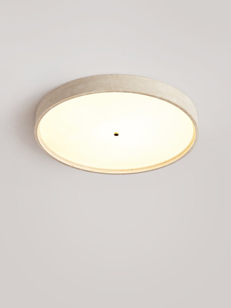Solvara Disc Travertine Ceiling Light in Yellow Stone