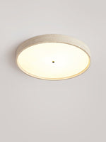 Solvara Disc Travertine Ceiling Light in Yellow Stone