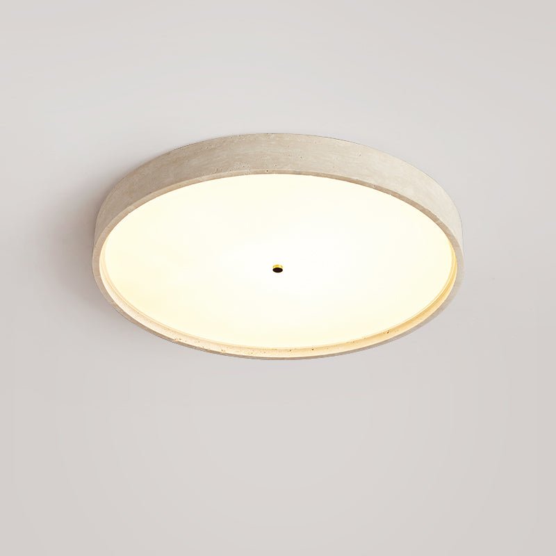 Solvara Disc Travertine Ceiling Light in Yellow Stone