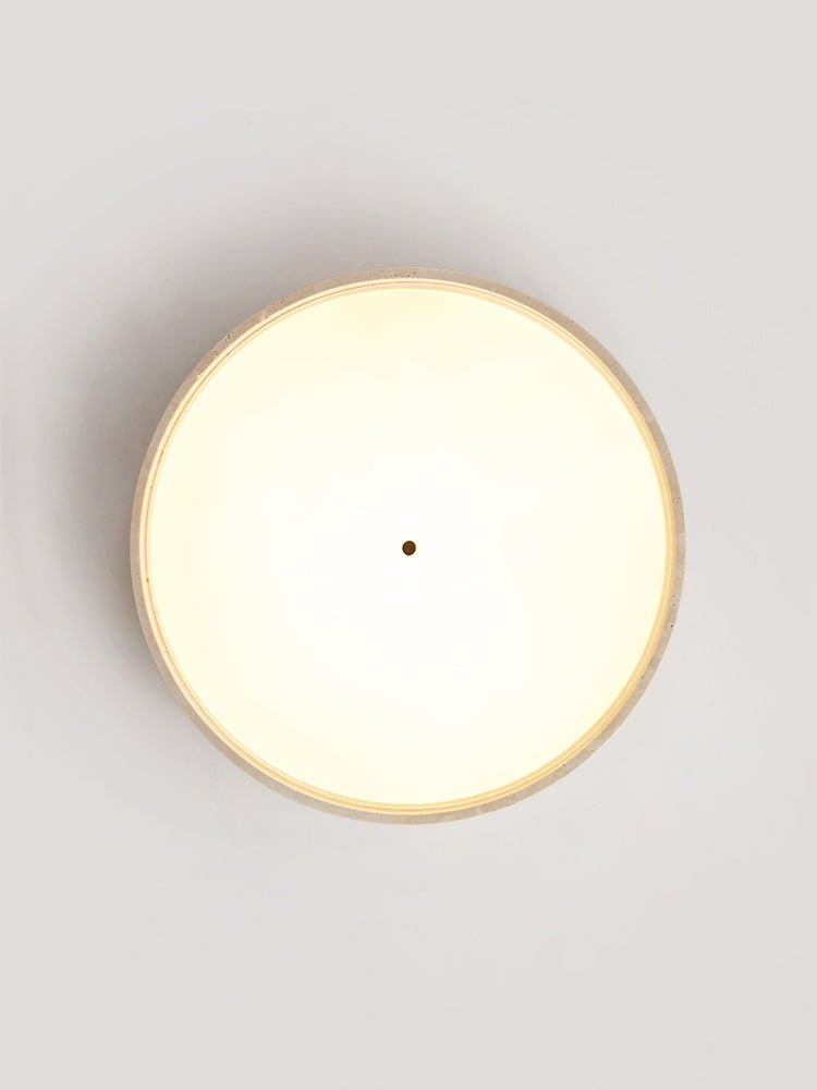 Solvara Disc Travertine Ceiling Light in Yellow Stone