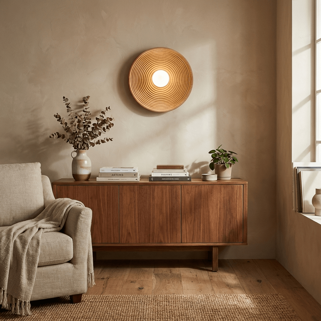 Solvara Ripple Wood Wall Sconce – Modern Sculptural Lighting