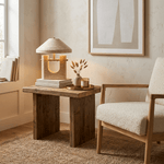 Solvra Sculptural Travertine Table Lamp with Brass Accents