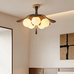 Solyntha Wooden Petal Ceiling Light with Glass Globes