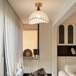 Sona Fabric Dome Ceiling Light in Walnut and Gold