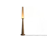 Sora Totem Floor Lamp — Sculptural Solid Wood Base with Fabric Shade