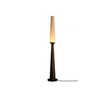 Sora Totem Floor Lamp — Sculptural Solid Wood Base with Fabric Shade