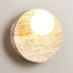 Sorella Travertine Wall Sconce with Opal Glass Globe