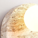 Sorella Travertine Wall Sconce with Opal Glass Globe