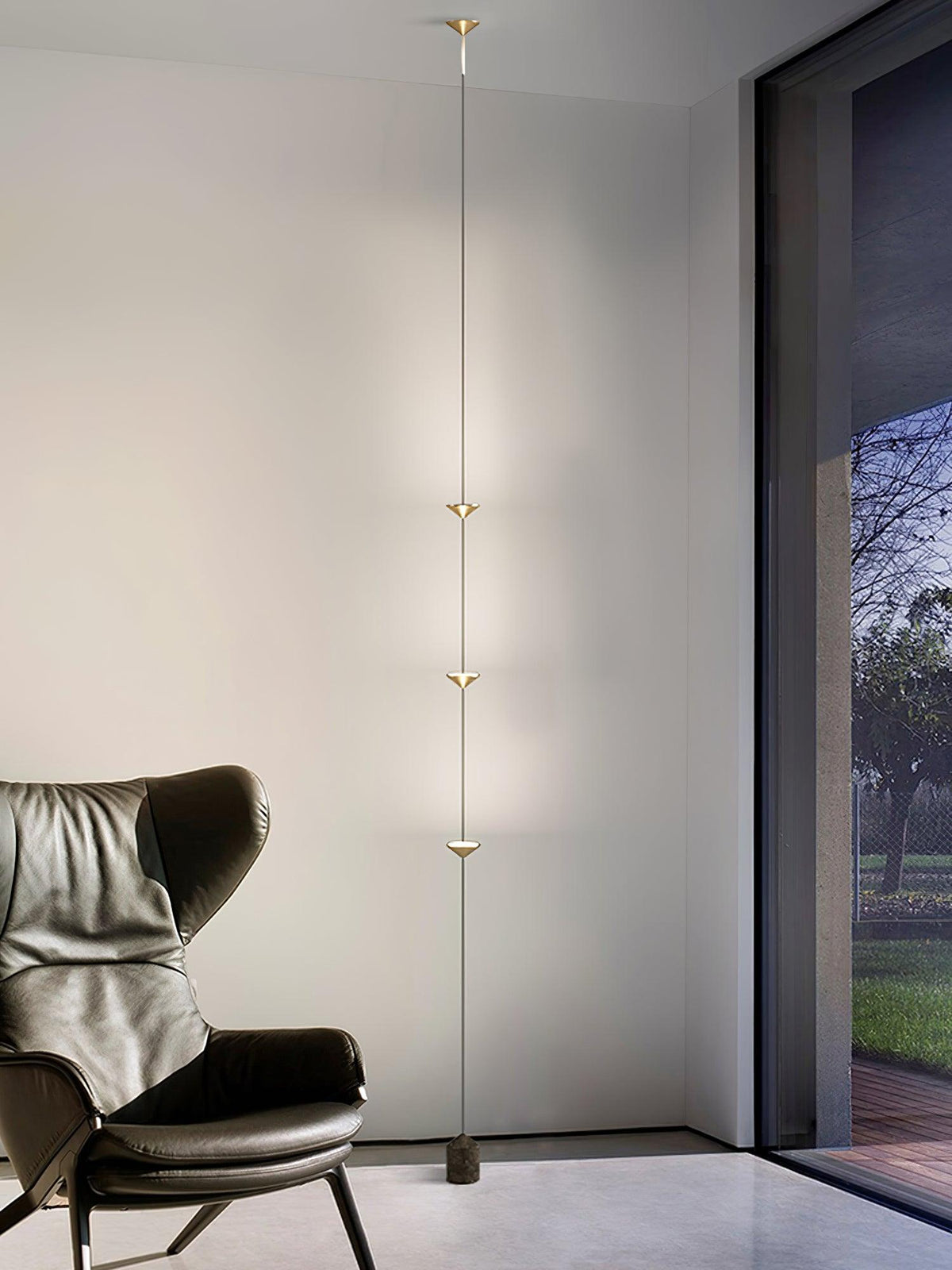 Soreluna LED Linear Pendant Light with Marble Counterweight