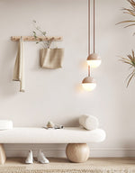 Soren Travertine Pendant Light – Natural Stone & Opal Glass Sphere