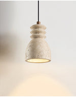 Sorenna Pendant Light in Yellow Travertine | Modern Organic Designer Lamp