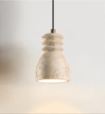 Sorenna Pendant Light in Yellow Travertine | Modern Organic Designer Lamp