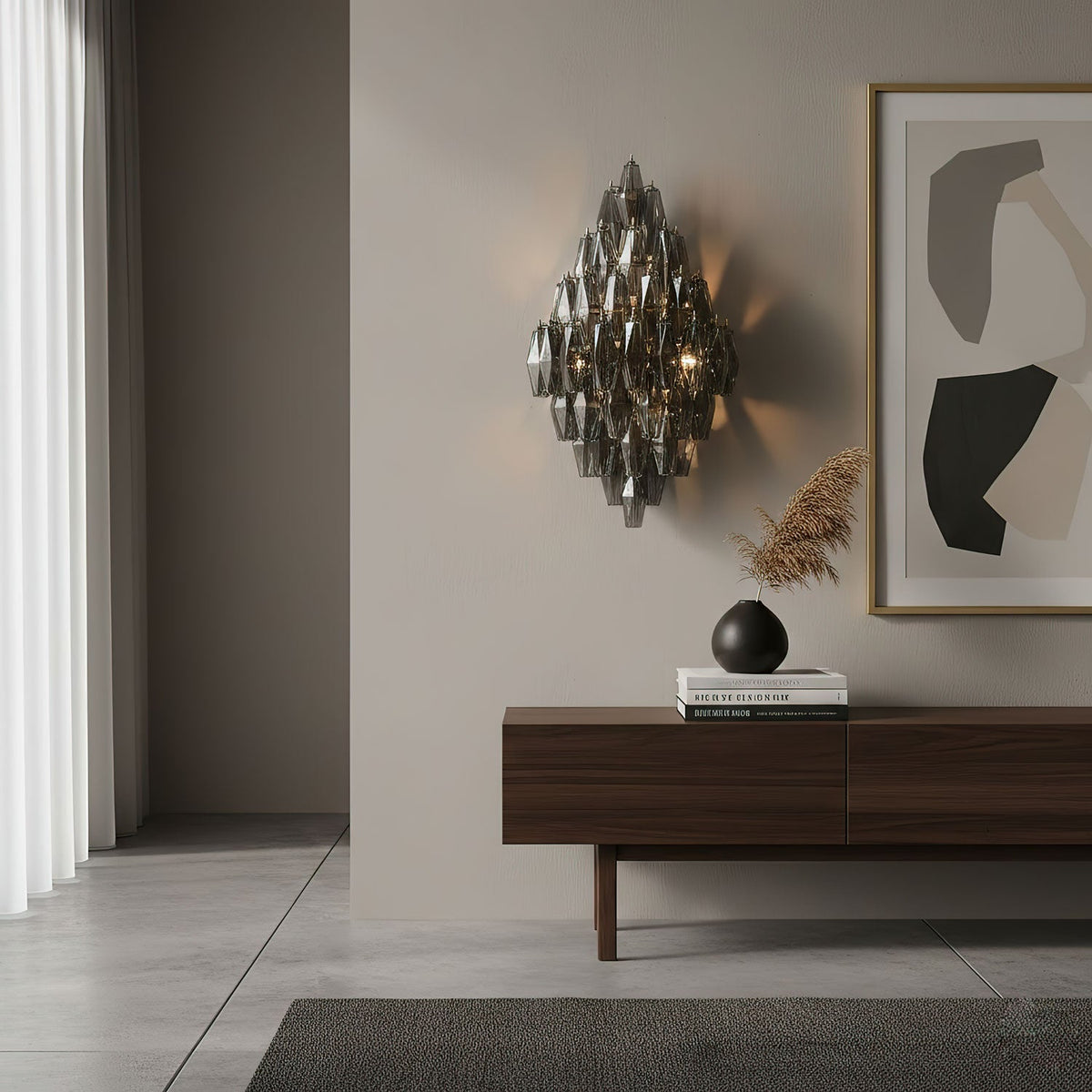 Sorrento Wall Sconce in Brass with Multicolored Glass Shades
