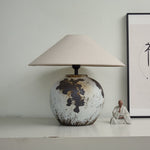 Speckled Globe Ceramic Table Lamp — Artisanal Wabi-Sabi Accent Light