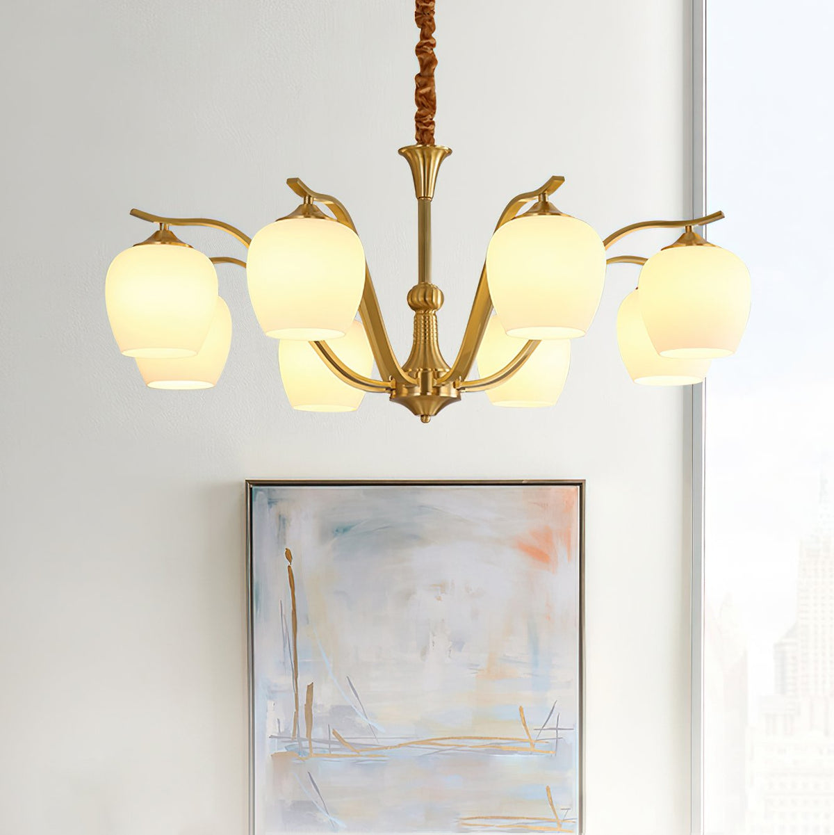 Spherical Brass Chandelier