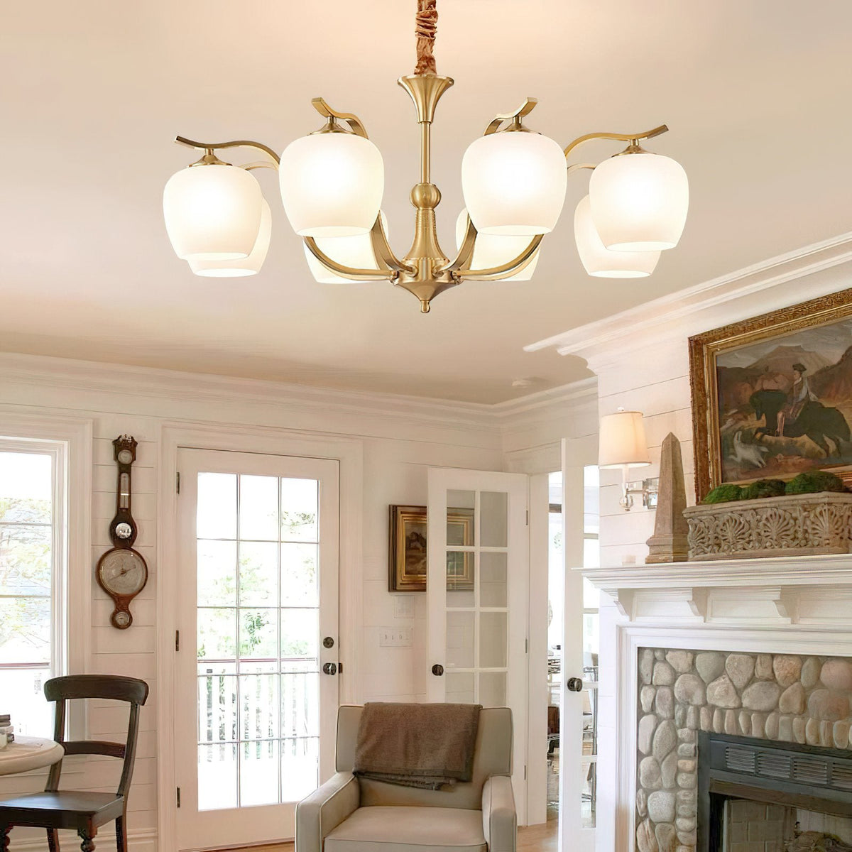 Spherical Brass Chandelier