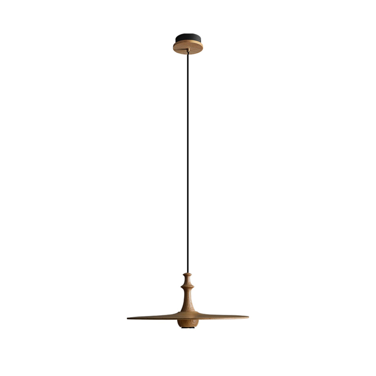 Spindle Disc Wood Pendant Light – Modern Minimalist Ceiling Lamp