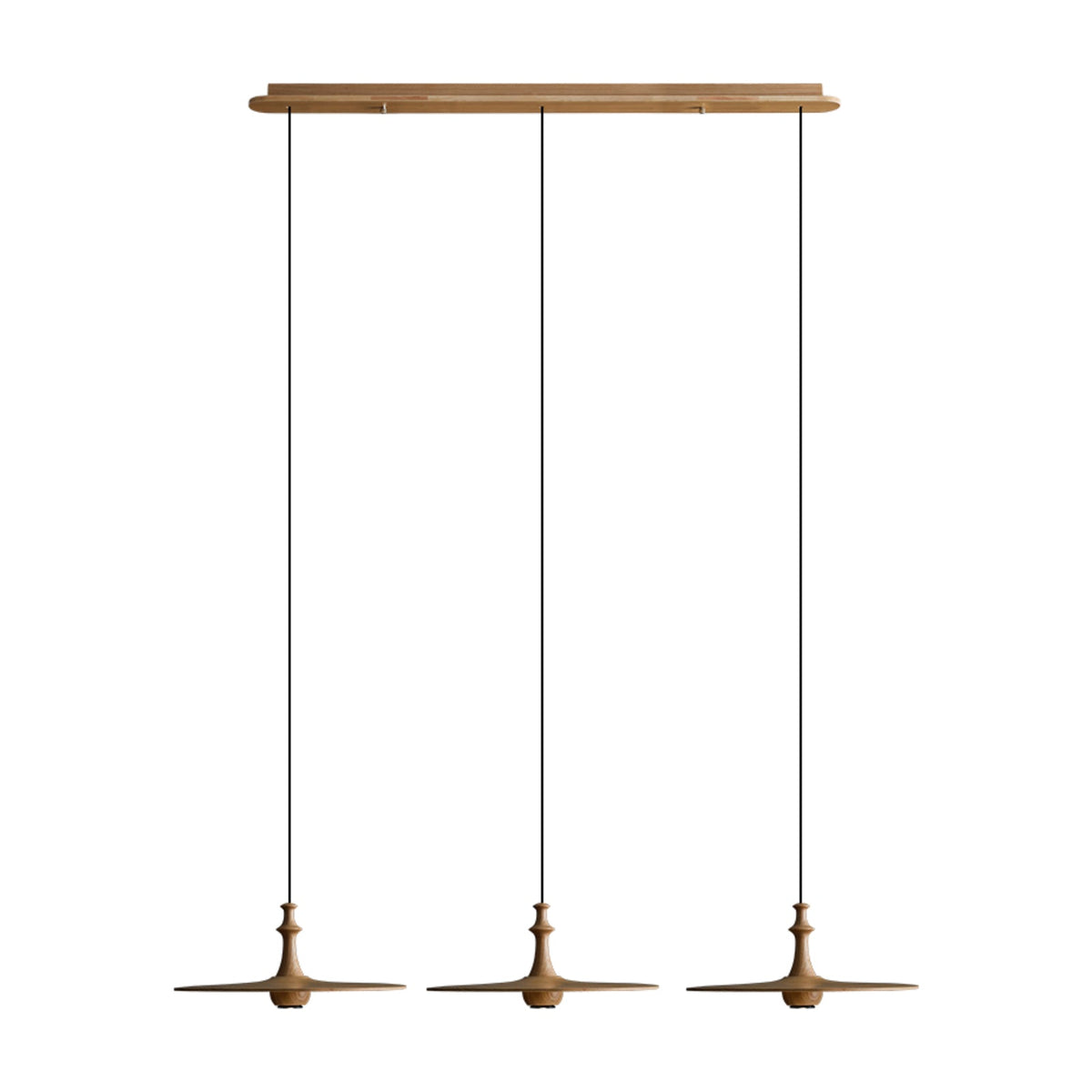 Spindle Disc Wood Pendant Light – Modern Minimalist Ceiling Lamp