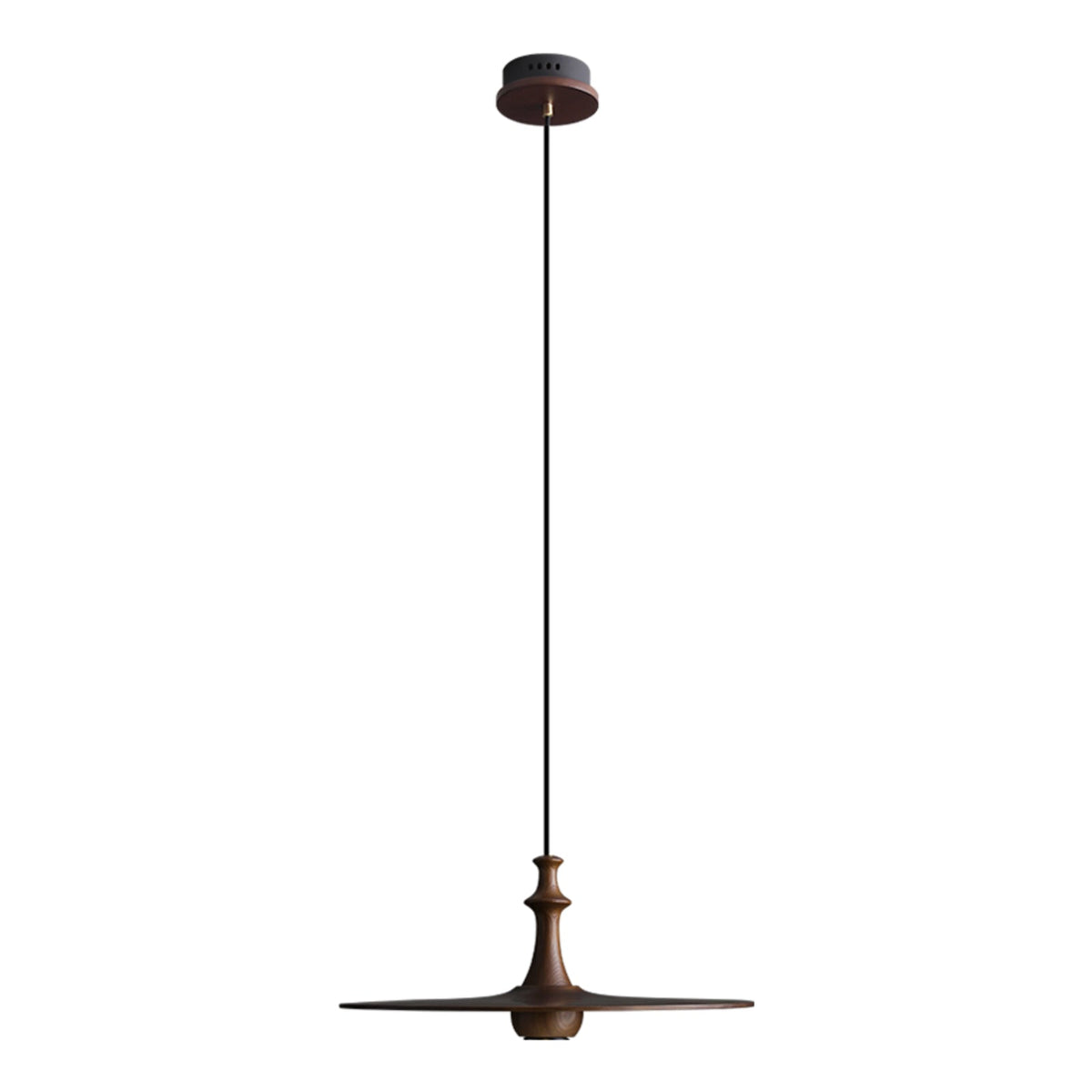 Spindle Disc Wood Pendant Light – Modern Minimalist Ceiling Lamp