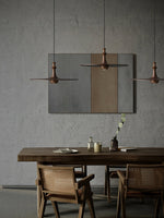 Spindle Disc Wood Pendant Light – Modern Minimalist Ceiling Lamp