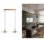 Spindle Disc Wood Pendant Light – Modern Minimalist Ceiling Lamp