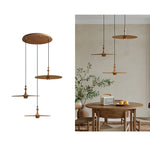 Spindle Disc Wood Pendant Light – Modern Minimalist Ceiling Lamp