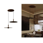 Spindle Disc Wood Pendant Light – Modern Minimalist Ceiling Lamp