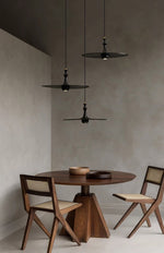 Spindle Disc Wood Pendant Light – Modern Minimalist Ceiling Lamp