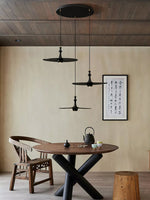 Spindle Disc Wood Pendant Light – Modern Minimalist Ceiling Lamp