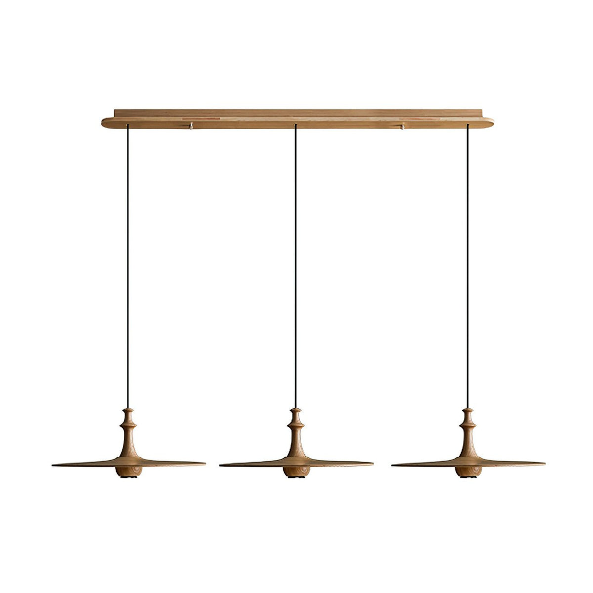 Spindle Disc Wood Pendant Light – Modern Minimalist Ceiling Lamp