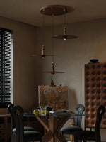 Spindle Disc Wood Pendant Light – Modern Minimalist Ceiling Lamp