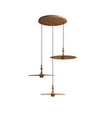 Spindle Disc Wood Pendant Light – Modern Minimalist Ceiling Lamp