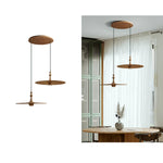 Spindle Disc Wood Pendant Light – Modern Minimalist Ceiling Lamp