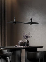 Spindle Disc Wood Pendant Light – Modern Minimalist Ceiling Lamp