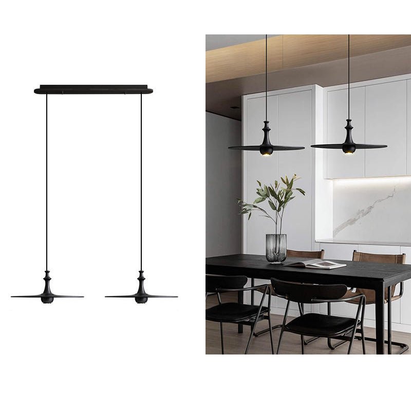 Spindle Disc Wood Pendant Light – Modern Minimalist Ceiling Lamp