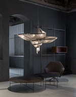 Spiral Chain Chandelier in Gold or Chrome for Modern Interiors