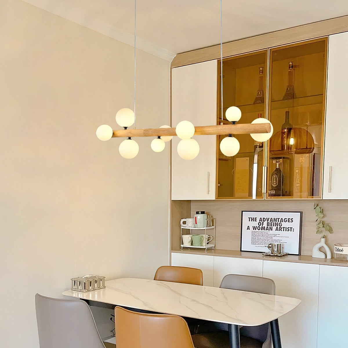 Spiral Glass Ball Chandelier