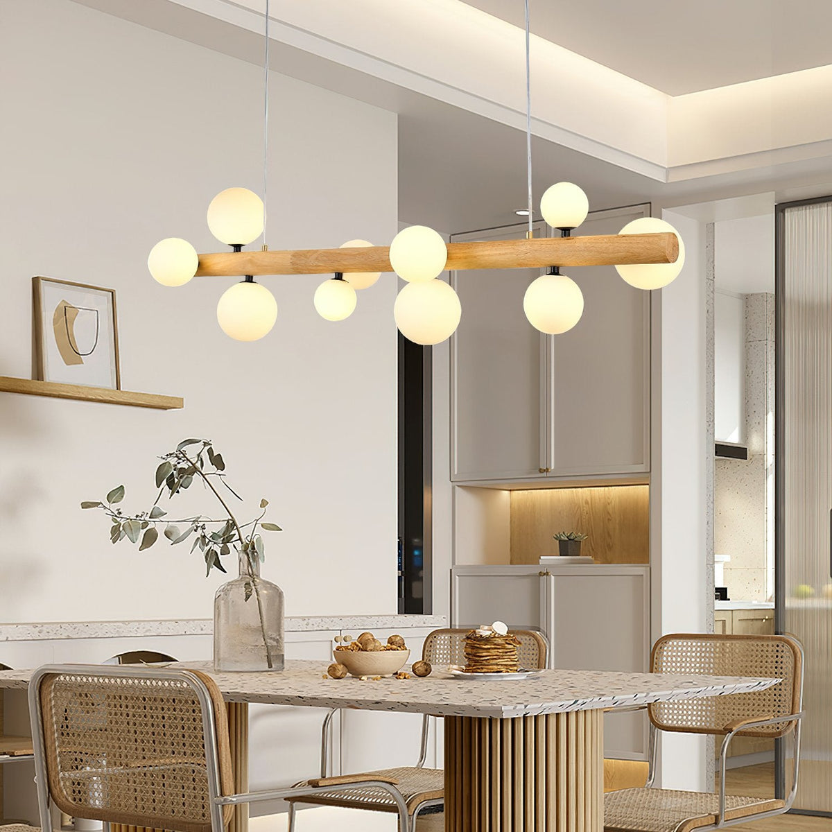 Spiral Glass Ball Chandelier
