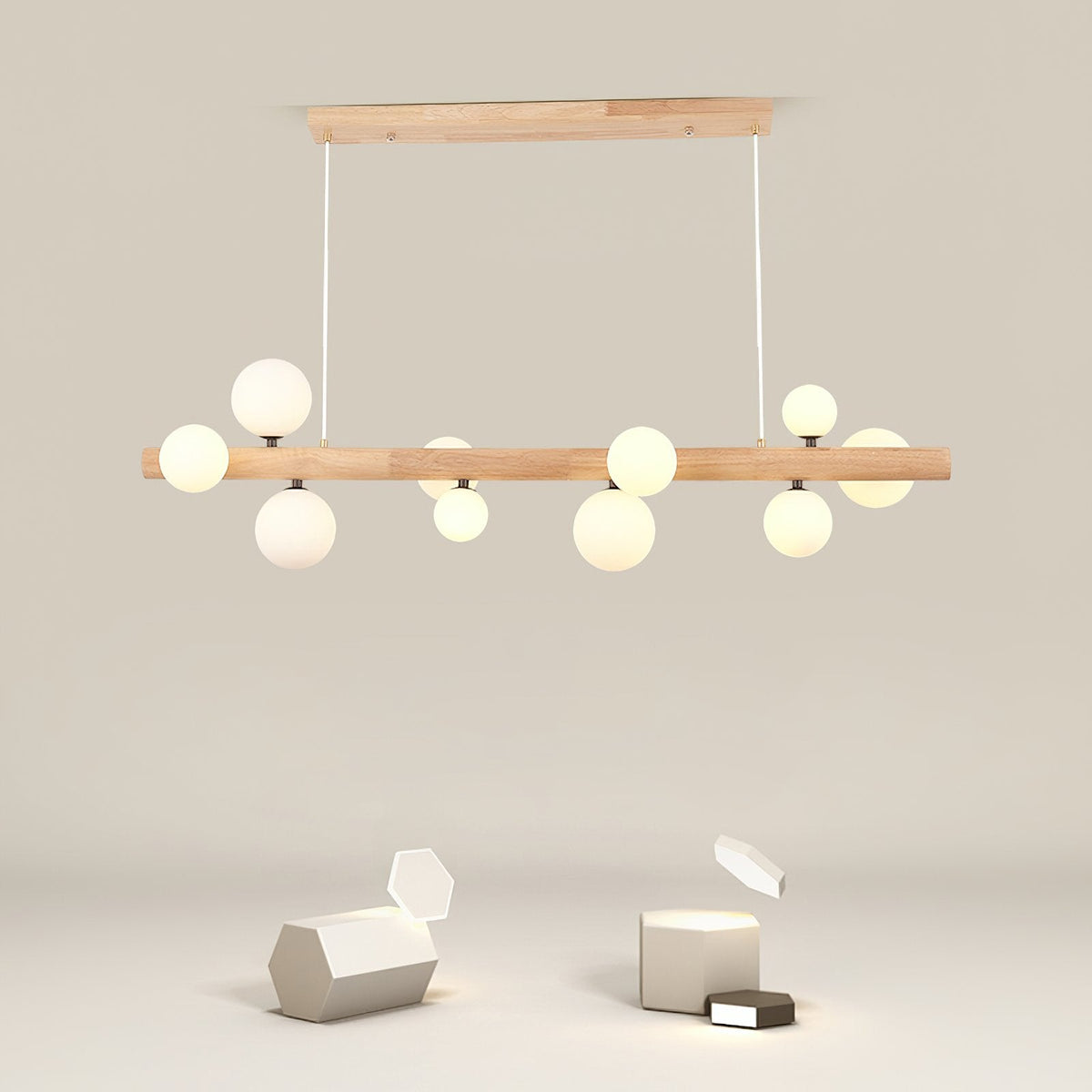 Spiral Glass Ball Chandelier