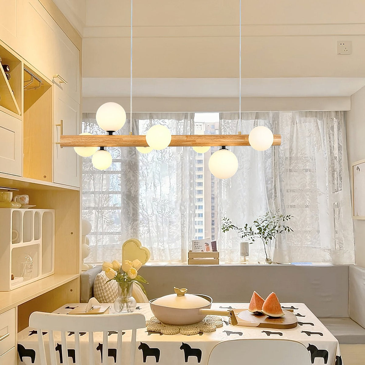 Spiral Glass Ball Chandelier