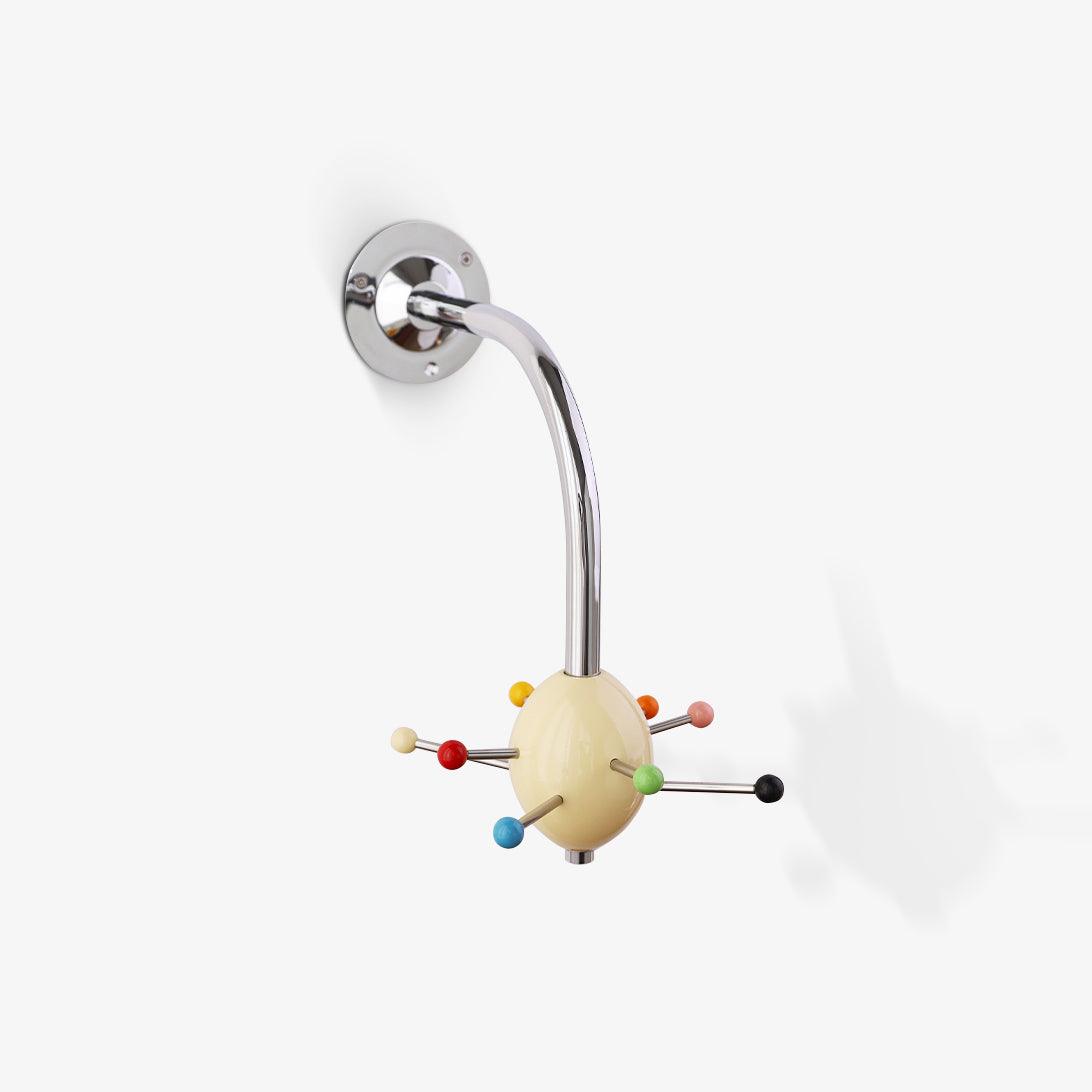 Sputnik Wall-Mounted Coat Rack in Chrome and Iron