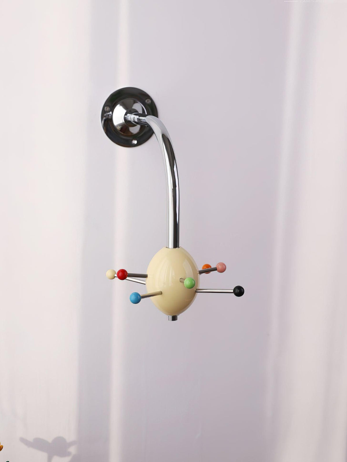 Sputnik Wall-Mounted Coat Rack in Chrome and Iron