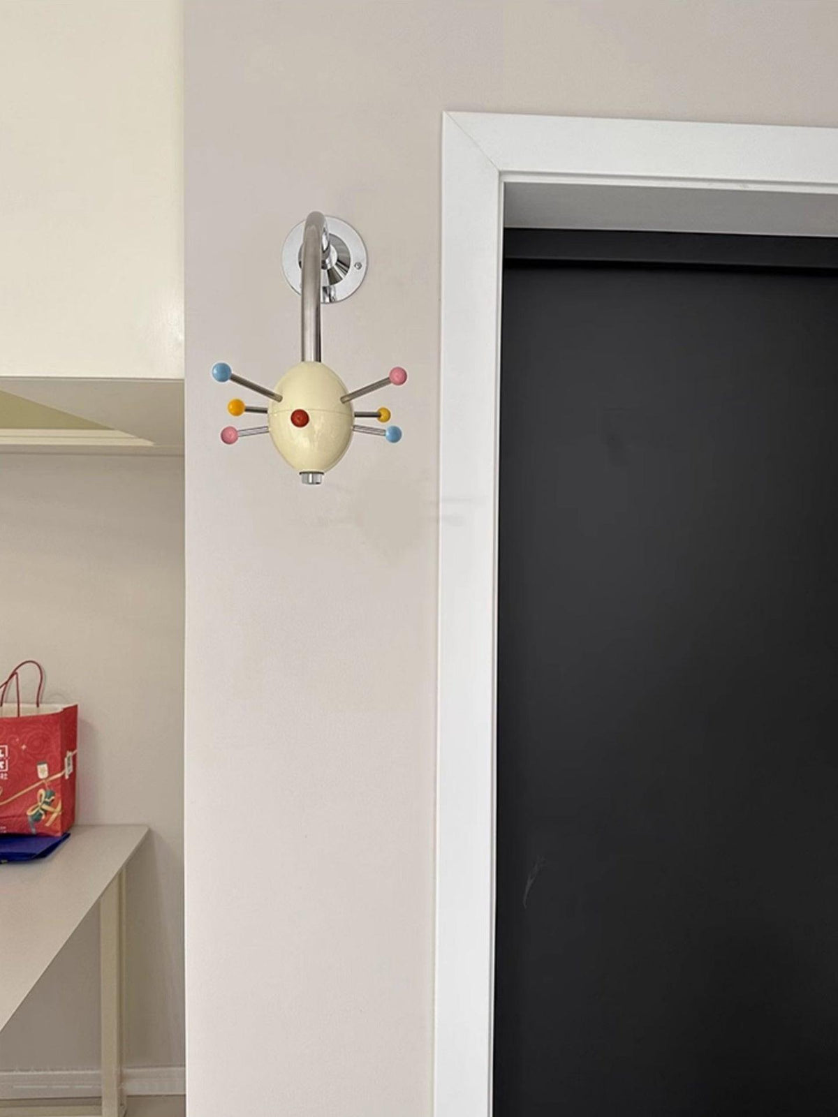 Sputnik Wall-Mounted Coat Rack in Chrome and Iron