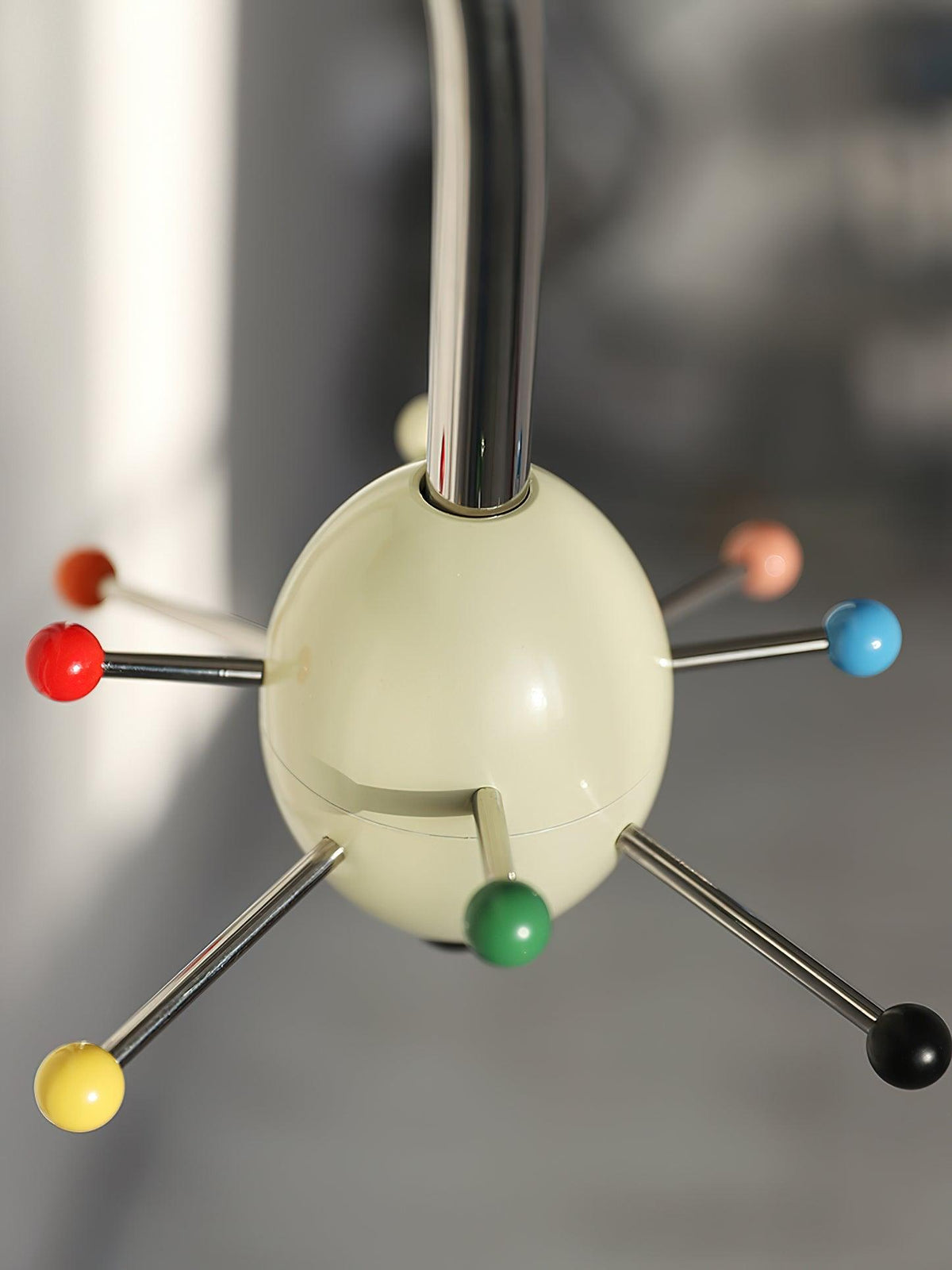 Sputnik Wall-Mounted Coat Rack in Chrome and Iron