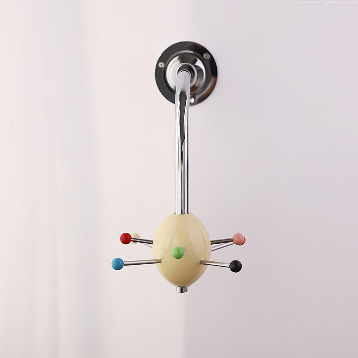 Sputnik Wall-Mounted Coat Rack in Chrome and Iron