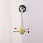 Sputnik Wall-Mounted Coat Rack in Chrome and Iron