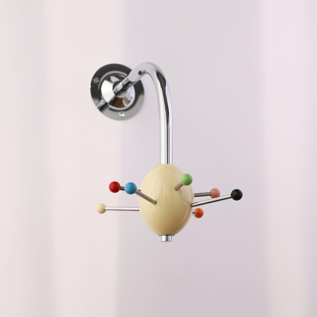 Sputnik Wall-Mounted Coat Rack in Chrome and Iron