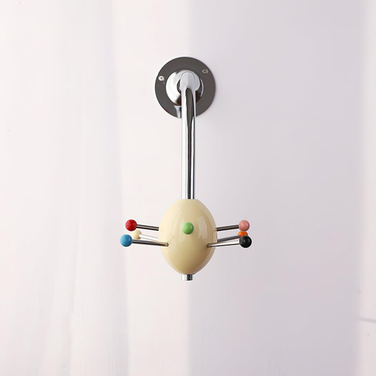 Sputnik Wall-Mounted Coat Rack in Chrome and Iron