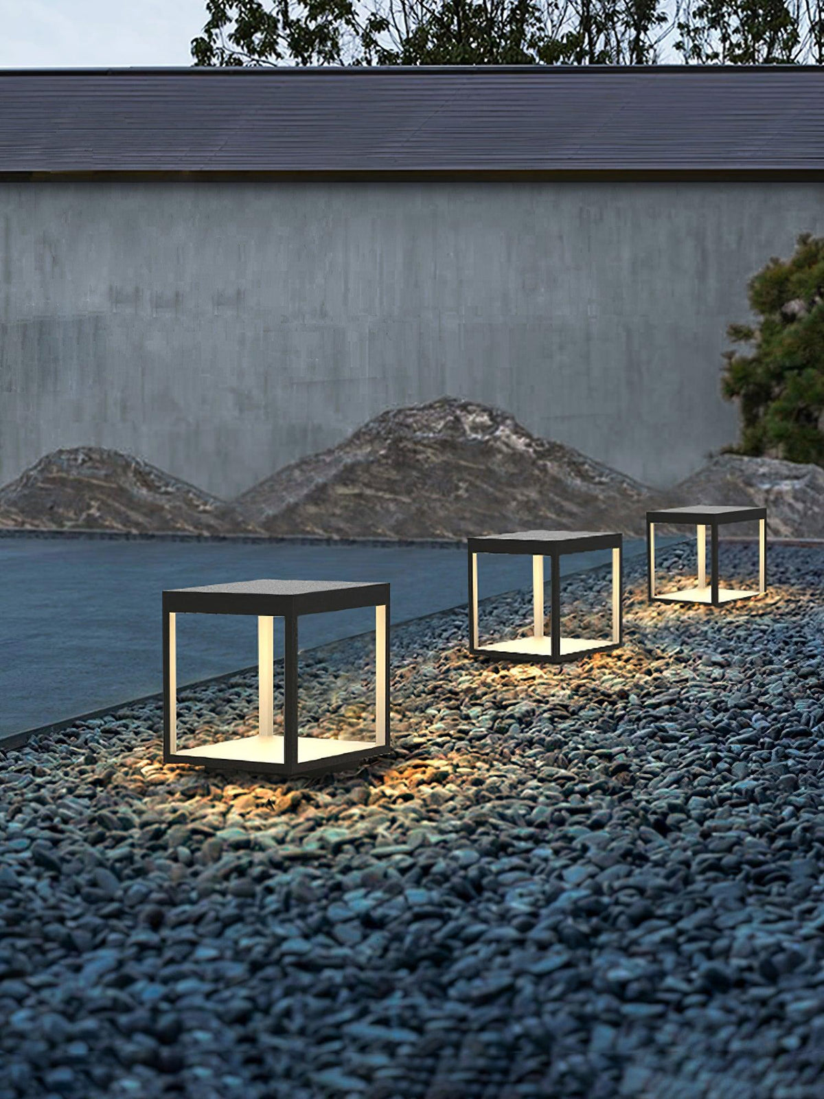 Solar Square Frame Post Light – Modern Waterproof LED Garden Lamp