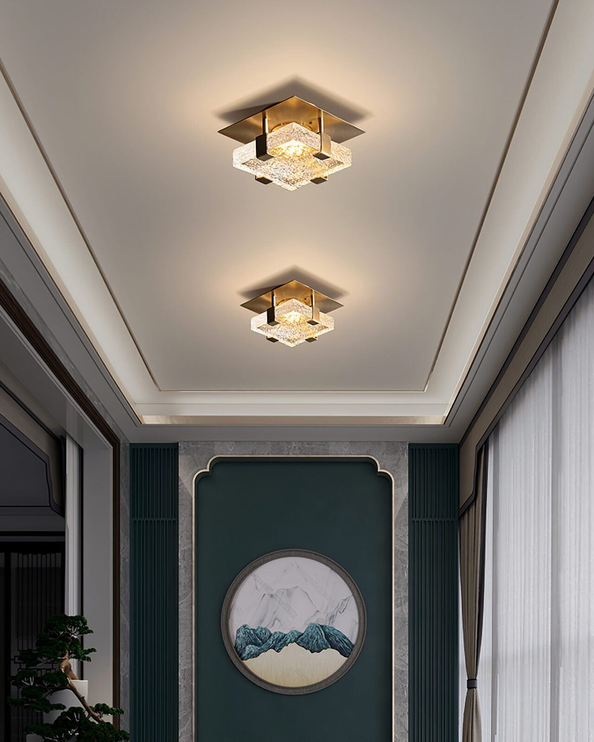 Square Ice Cube Ceiling Lamp